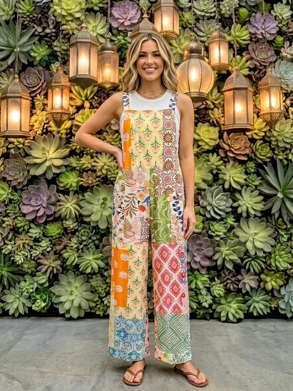 BOHEMIAN Patchwork Style Jumpsuit/Overalls Vivid Colors & Patterns